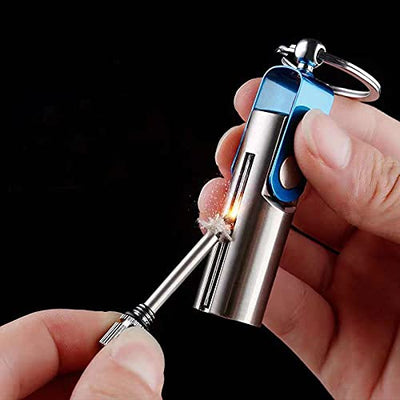 Fire Starter Lighter Waterproof Flint Match Metal Keychain