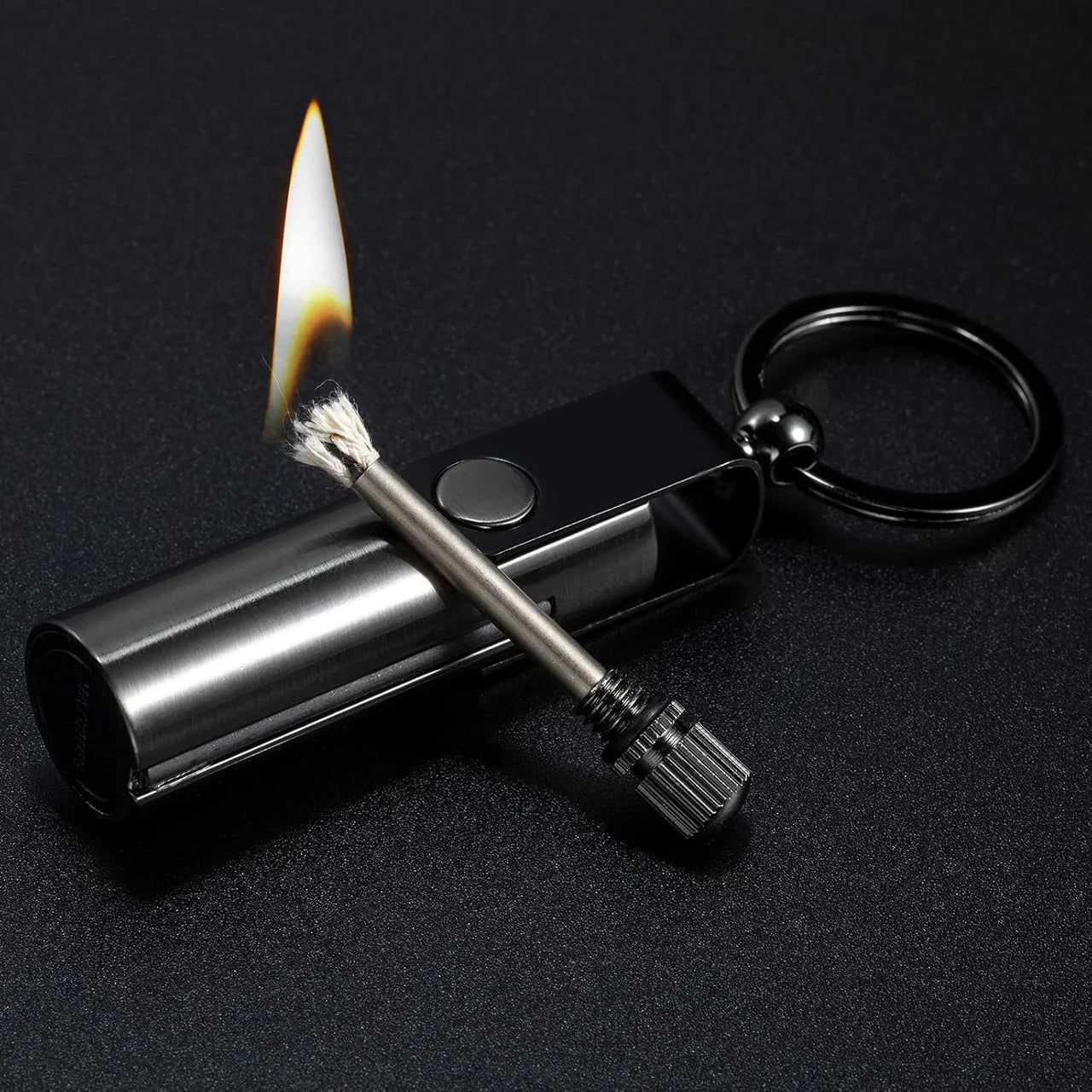 Fire Starter Lighter Waterproof Flint Match Metal Keychain