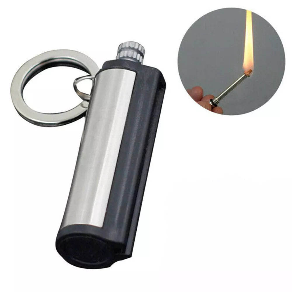 Fire Starter Lighter Waterproof Flint Match Metal Keychain