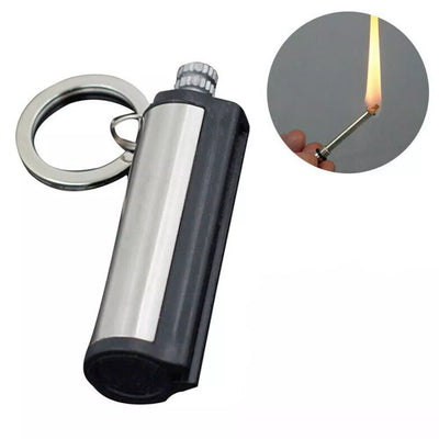 Fire Starter Lighter Waterproof Flint Match Metal Keychain